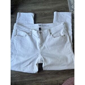Gap Girlfriend Coupe White Jeans 14/32 Optic White. Cotton Blend